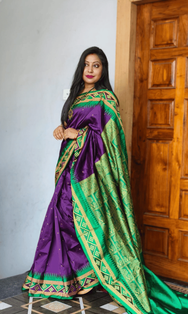 Sambalpuri Silk Saree in Purple