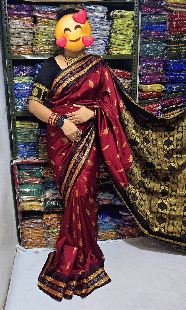 Elegant Maroon Silk Saree