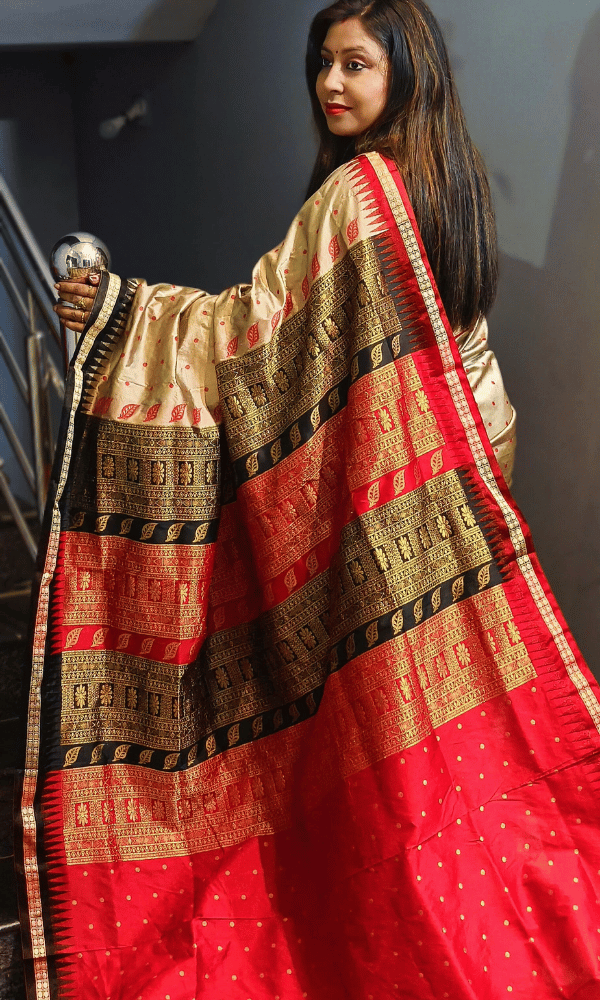 Beige Festive silk saree