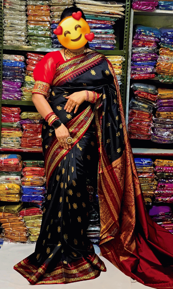 Traditional Black silk saree