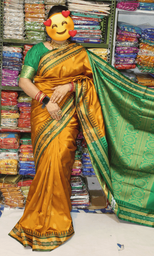 Traditional Yellow silk saree