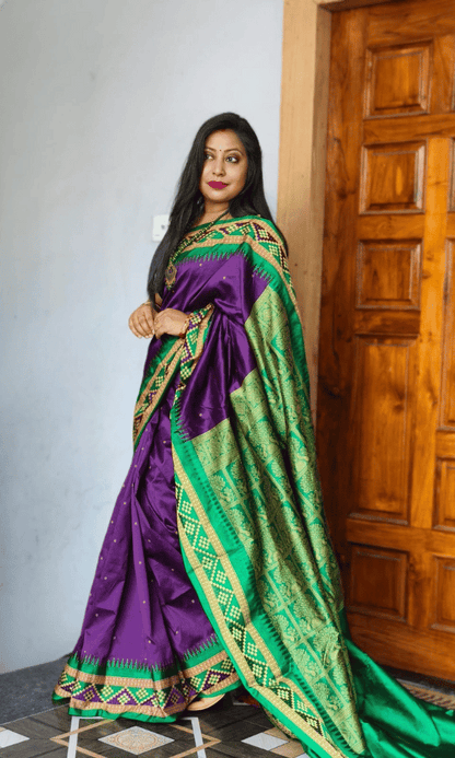 Sambalpuri Silk Saree in Purple