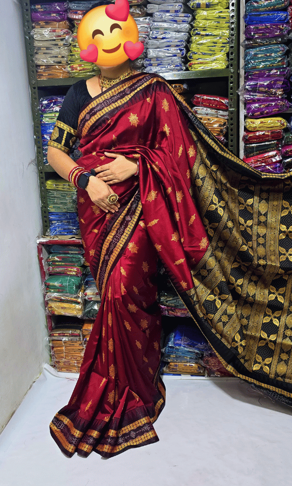 Elegant Maroon Silk Saree