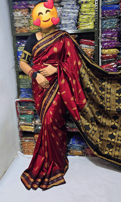 Elegant Maroon Silk Saree