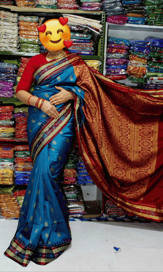 Classic Blue silk saree