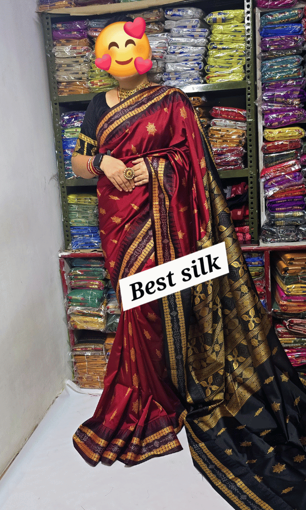 Elegant Maroon Silk Saree