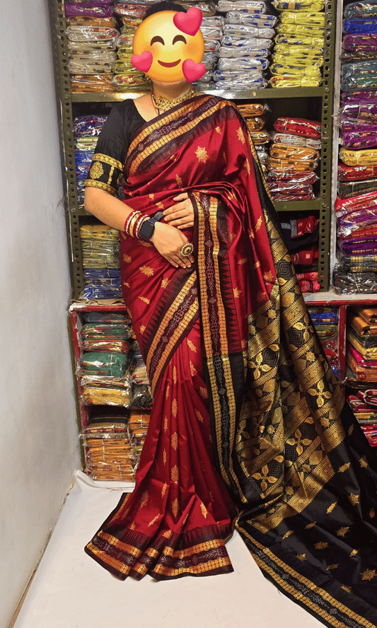 Elegant Maroon Silk Saree