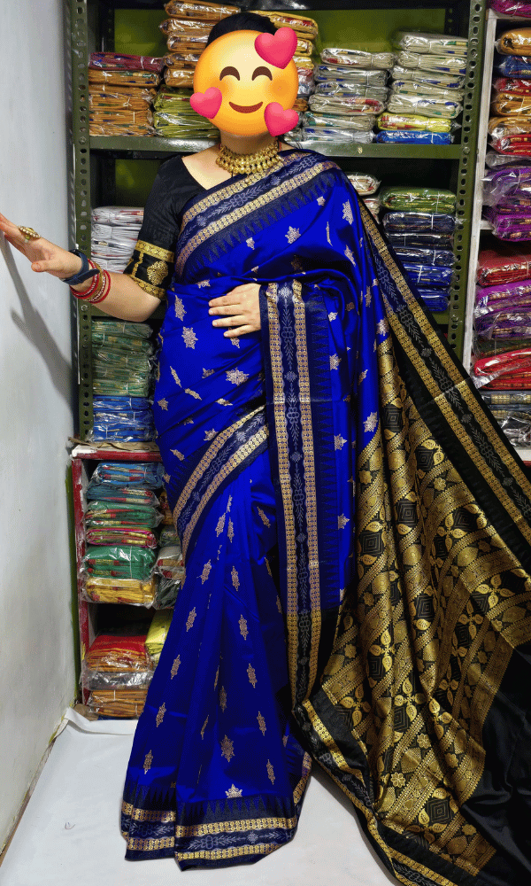 Designer Navy Blue silk saree