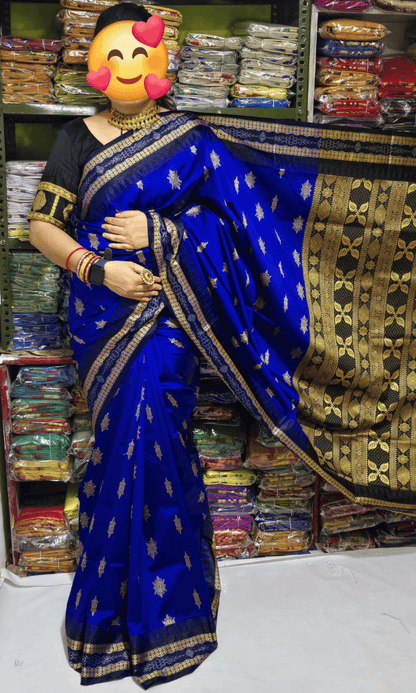 Designer Navy Blue silk saree