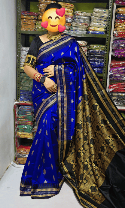 Designer Navy Blue silk saree