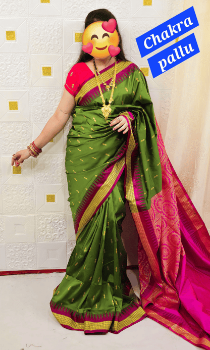 Green silk saree Ganga Jamuna