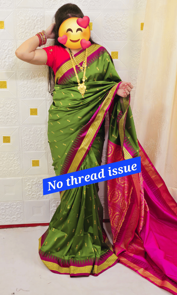 Green silk saree Ganga Jamuna