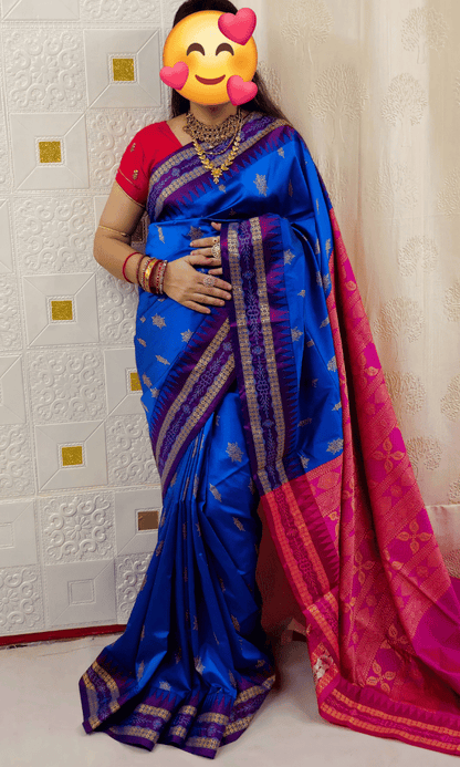 Designer Blue silk saree