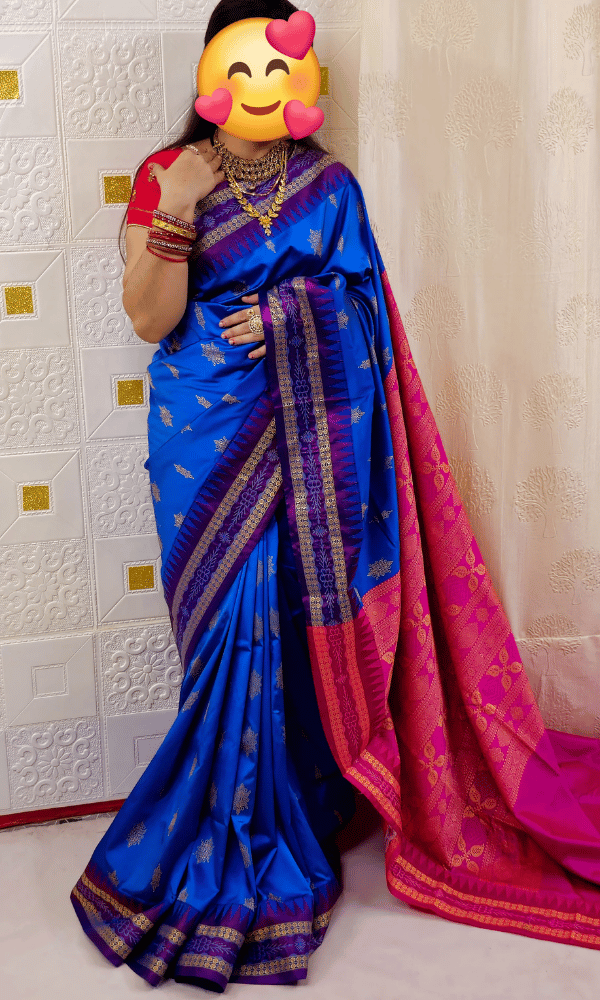 Designer Blue silk saree