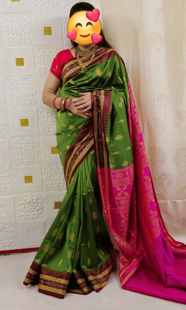 Designer Green silk saree