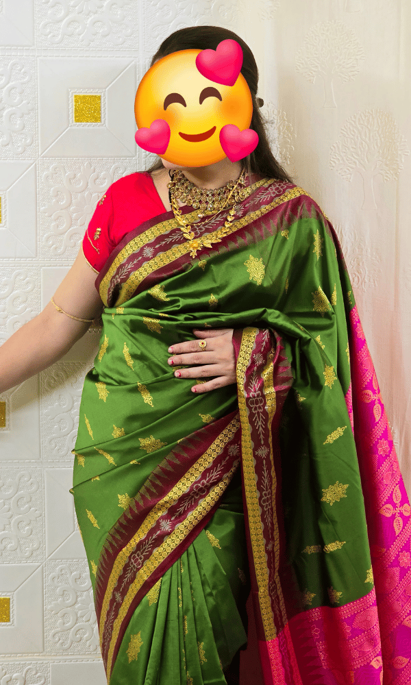 Designer Green silk saree