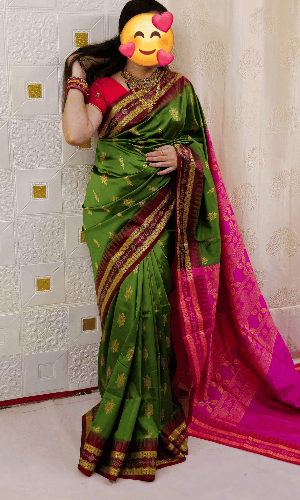 Designer Green silk saree