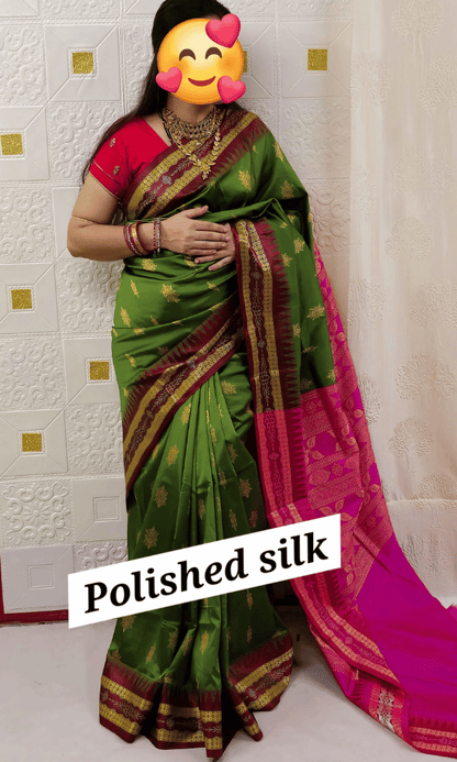 Designer Green silk saree