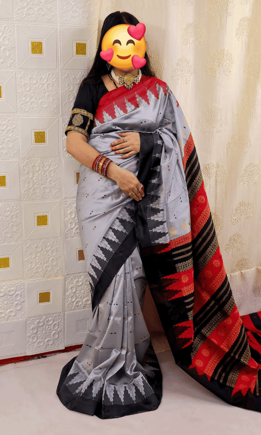 Elegant Silver silk saree