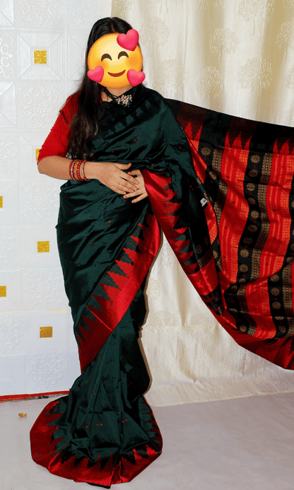 Elegant Deep Green silk saree