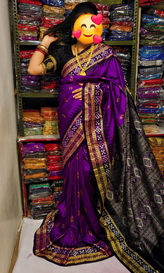 Festive Double Border silk saree in Purple