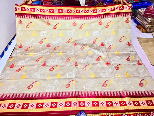 Sambalpuri embroidery silk saree