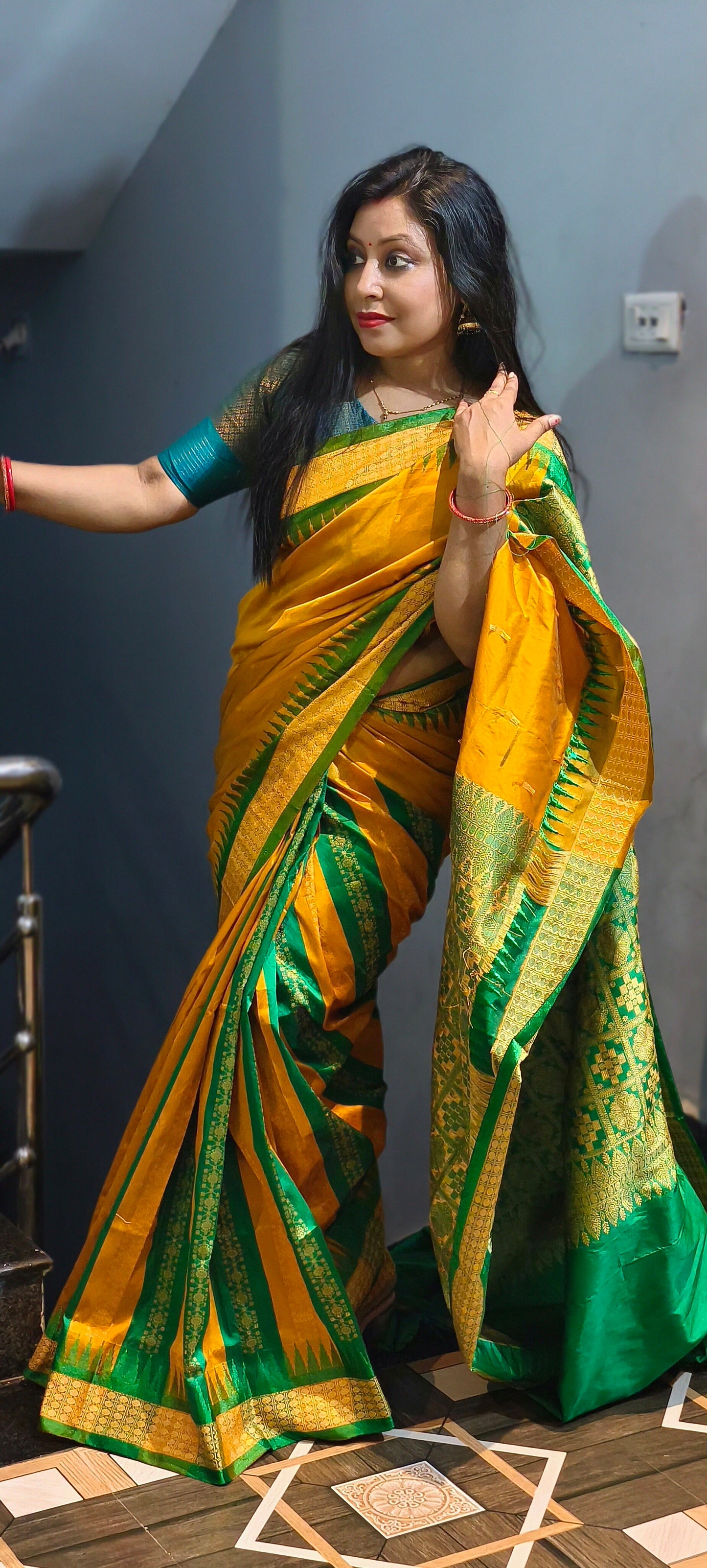 PATLI BOMKAY SILK SAREE - YELLOW