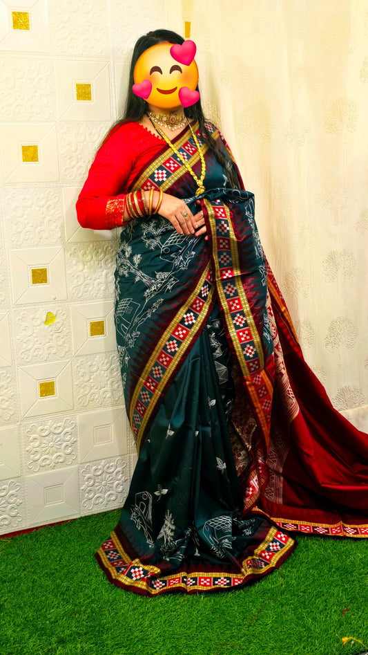Sambalpuri embroidery silk